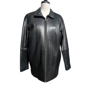Tiboa Leathers Black Genuine Lambskin Jacket Coat with Thermolite Lining Size Sm